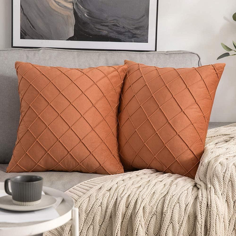 Pleated Velvet Cushion Covers - 2 Pcs Set