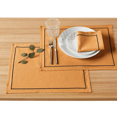 Cotton Dinning Set With Barrata - Jaffa Orange