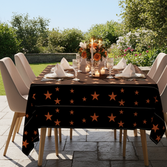 Printed Cotton Table Cover-Stellar Black