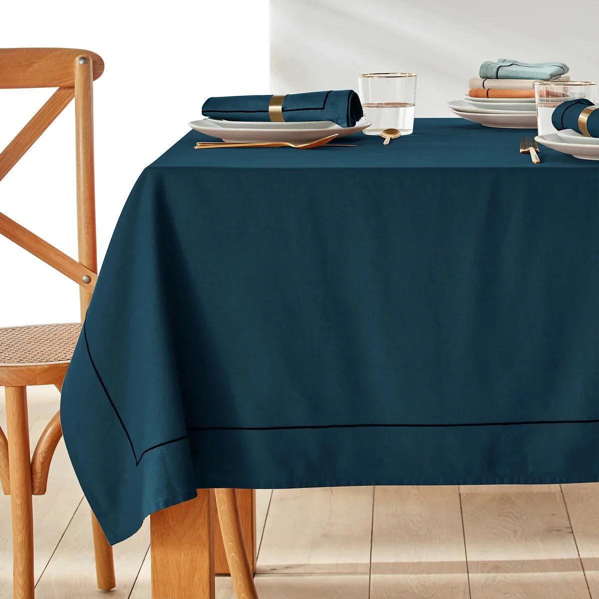 Cotton Dinning Set With Barrata - Prussian Blue