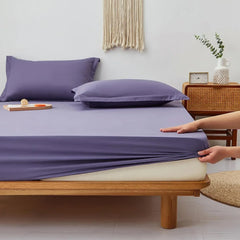Purple Egyptian Cotton Fitted Sheet Set