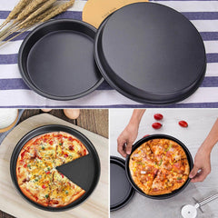 Pizza Baking Pan Carbon Steel Nonstick - 3 Pcs Set Round