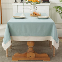 Decorative Tablecloth - Sea Blue With White Bordered