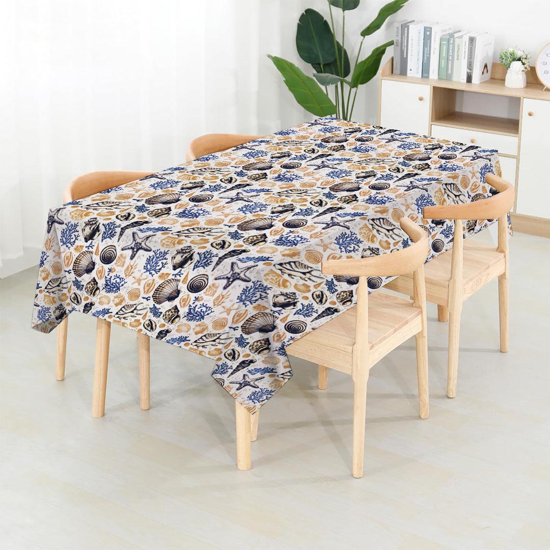 Waterproof Sea Shell Printed Table Cover