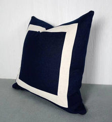 1 Pc Sianna Navy Blue Jute Cushion Cover