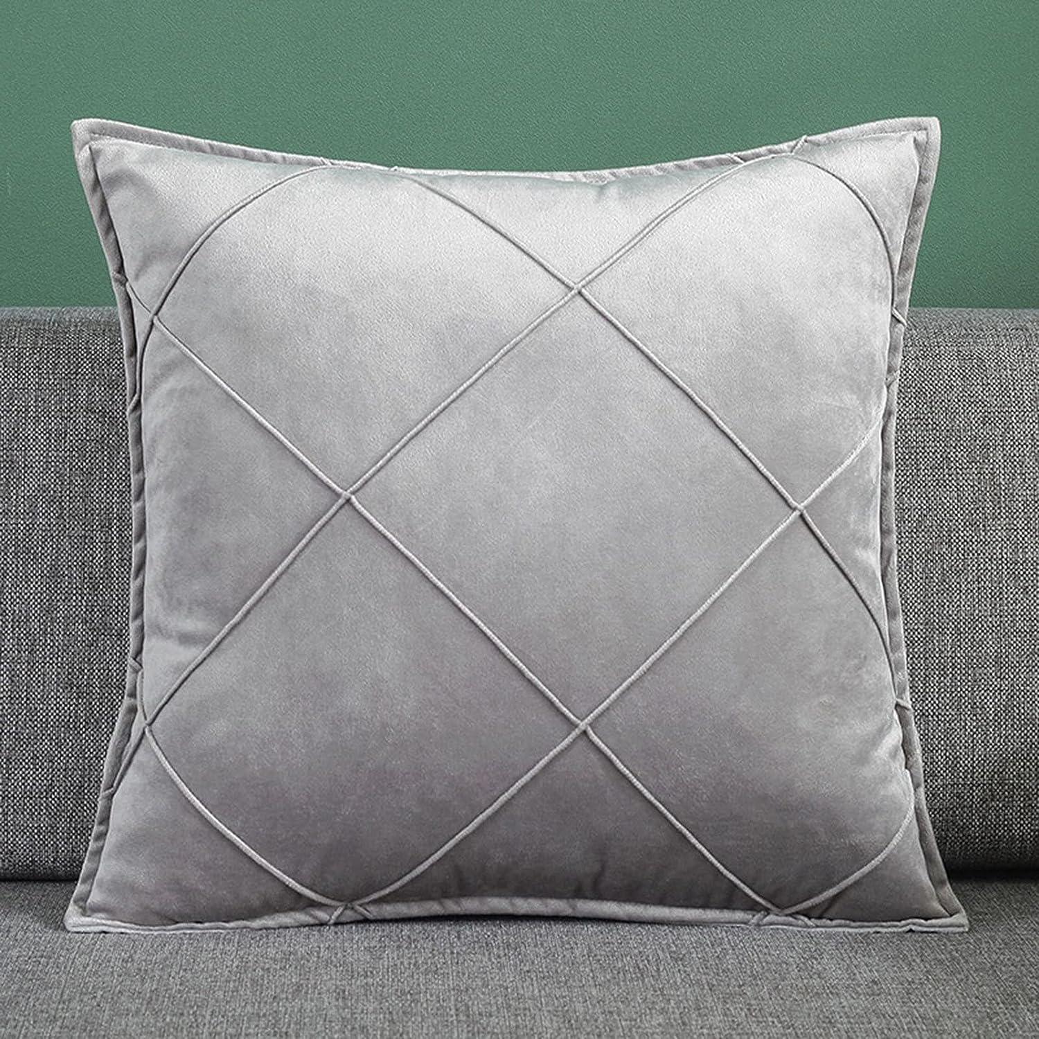 Cross Pleated Velvet Cushion Covers - 1 Pc