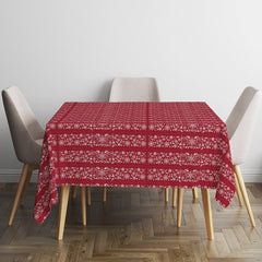 Printed Cotton Table Cover-Snow Flakes