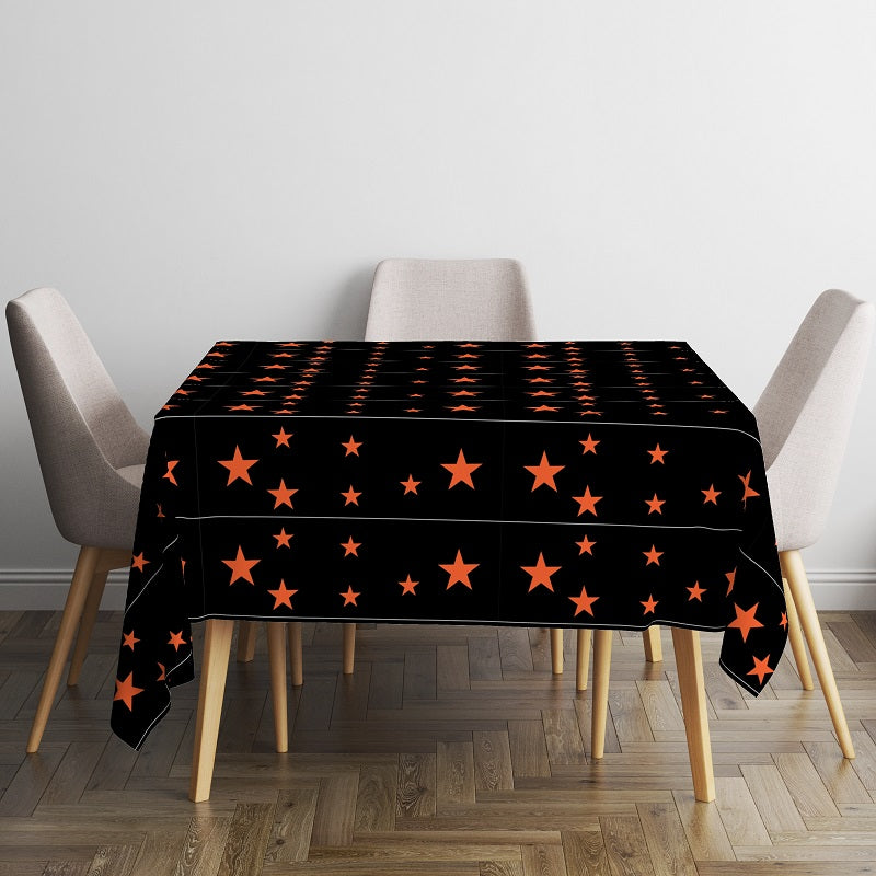 Printed Cotton Table Cover-Stellar Black