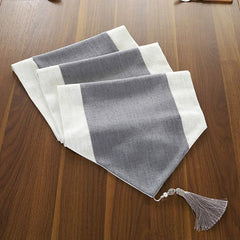 Jute Table Runner - White And Grey