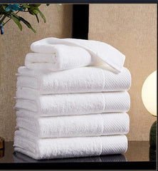 Dimond Bordered Hotel Bath Towel White