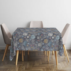 Printed Cotton Table Cover-Vintage Floral Dark