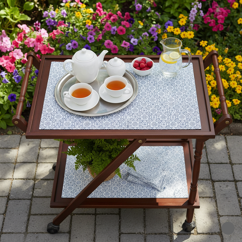 Waterproof Tea Trolley 9 Pcs Set - Mosaic