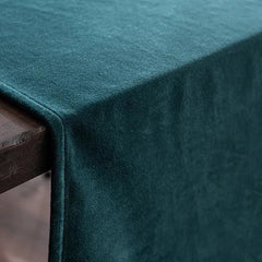 Plain Velvet Table Runner Set - Teal Green