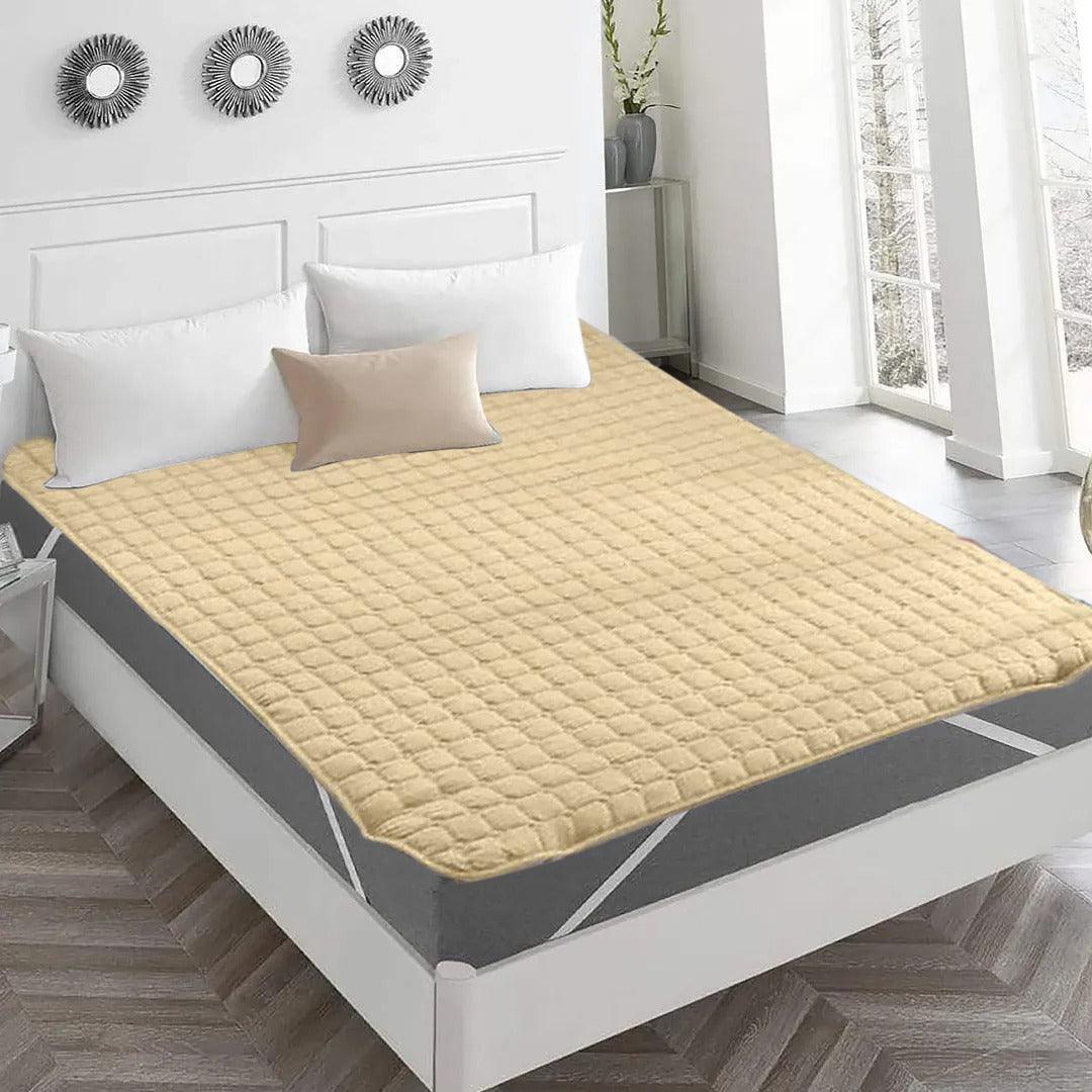 Quilted Waterproof Mattress Pad - Beige