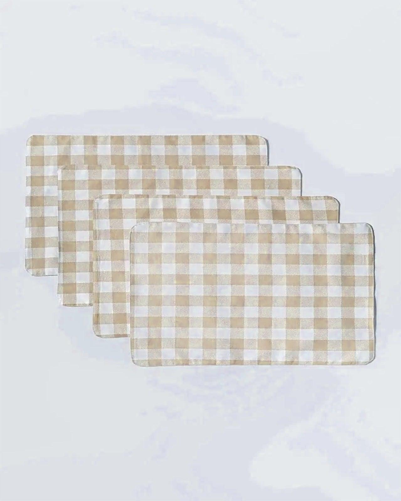 Waterproof Dinning Set - Beige Checked