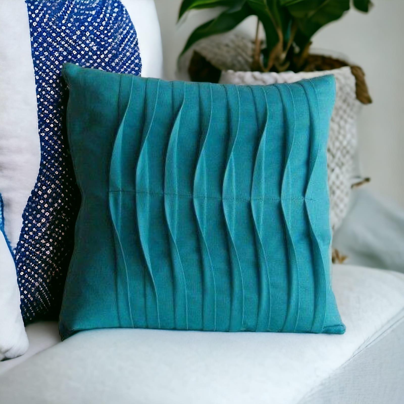 Velvet Mid Pleats Cushion Covers - 1 Pc