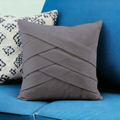 Velvet Grey Welt Cushion Cover - 1 Pc