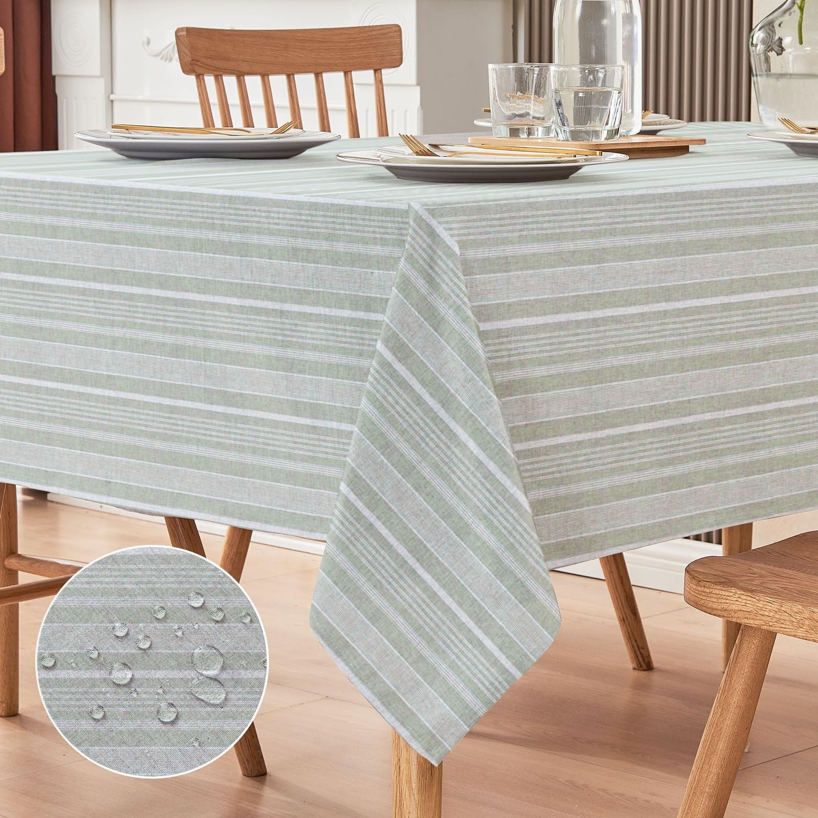 Waterproof Dinning Set - Green Irregular Stripe