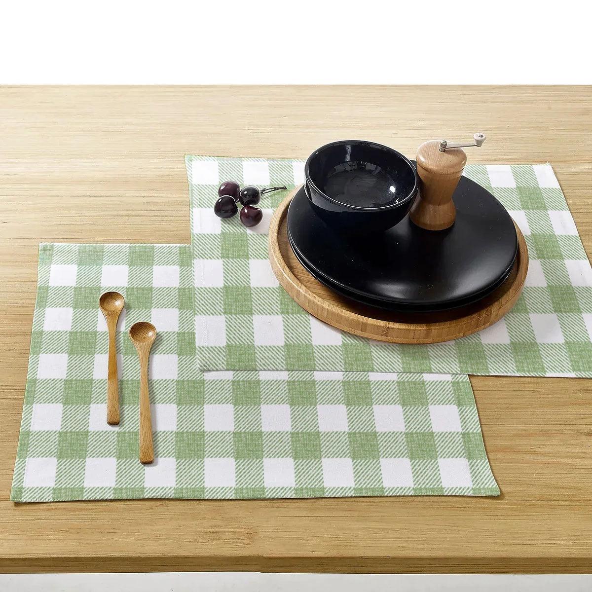 Waterproof Dinning Set - Green White Checkered