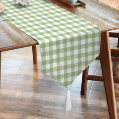 Waterproof Dinning Set - Green White Checkered