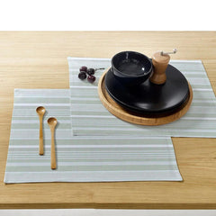 Waterproof Printed Table Mats - Green Irregular Stripe