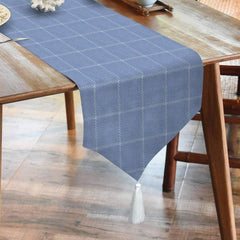 Waterproof Dinning Set - Modern Vintage Blue Check