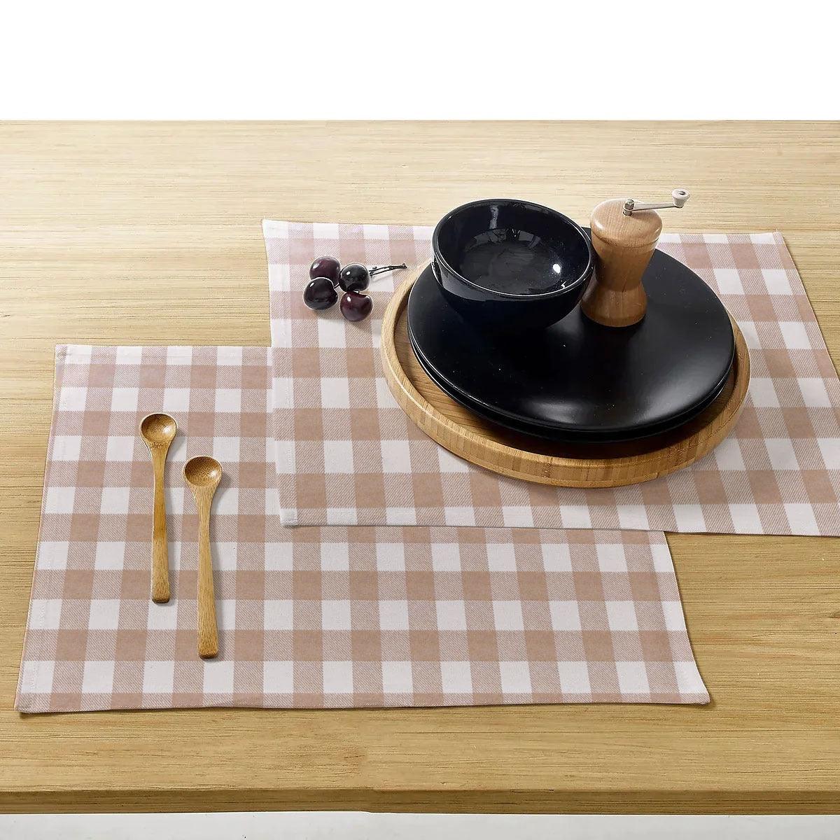 Waterproof Dinning Set - Beige Checked