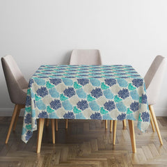 Printed Cotton Duck Table Cover-Aqua Reef