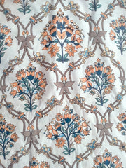 Ivory Garden - Printed Flat Sheet Set, Double Bed, 100% Cotton