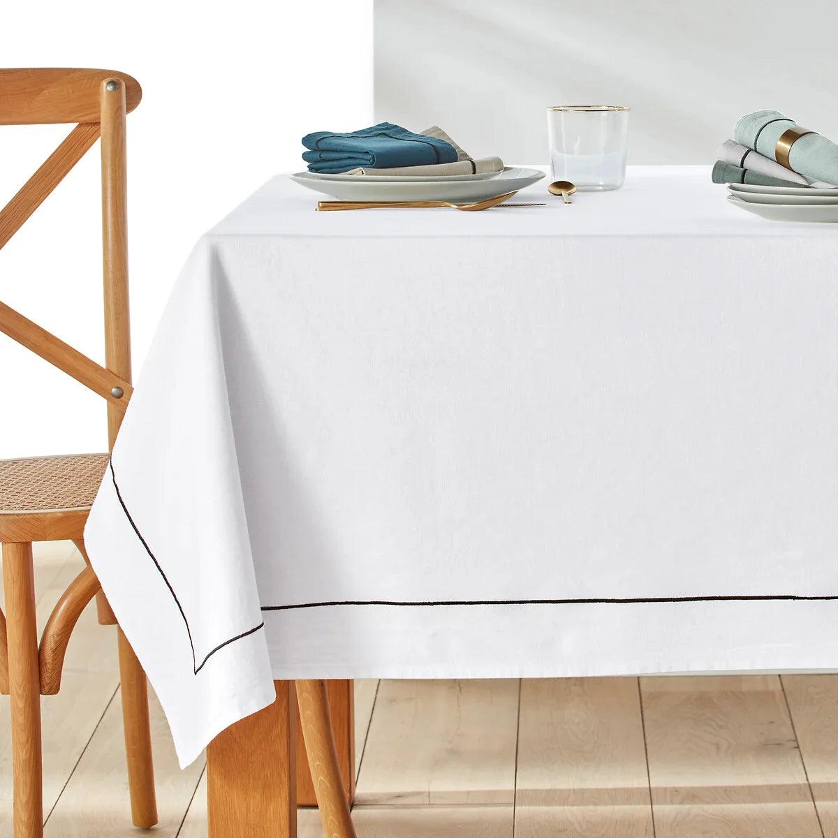 Cotton Dinning Set With Barrata - White