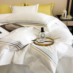 Embroidered Luxury Duvet Set-White