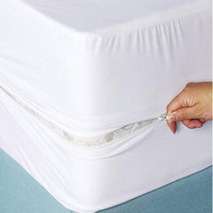 Cotton Zipper Mattress Cover - White