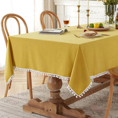 Pompoms Stitching Table Cover - Yellow