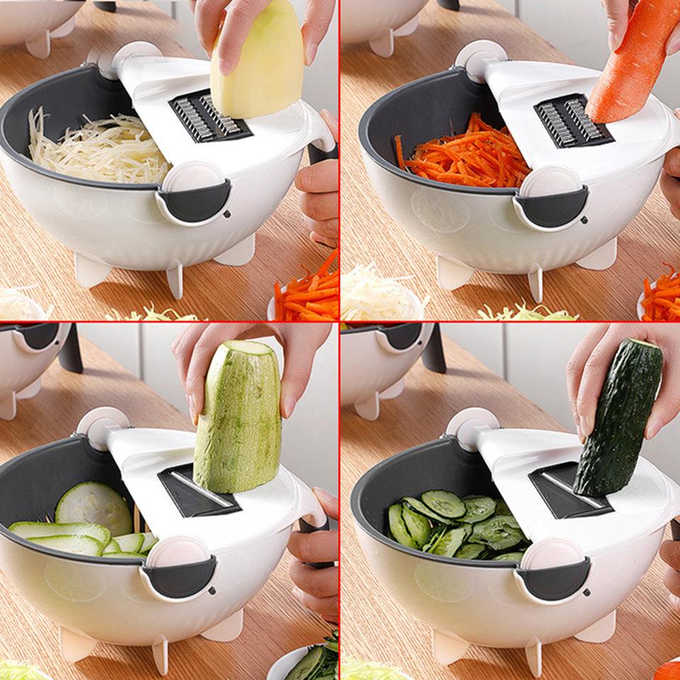 Multifunction Wet Basket Vegetable Cutter with Drain Basket