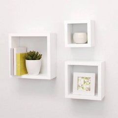 Wooden Shelves White 3 Pcs Set