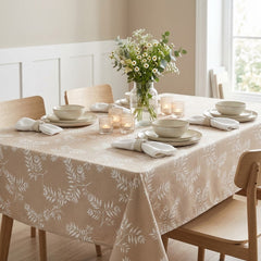 Printed Cotton Table Cover - Minimal Foliage