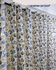 2Pc Waterproof Printed Curtains- Sea Shell
