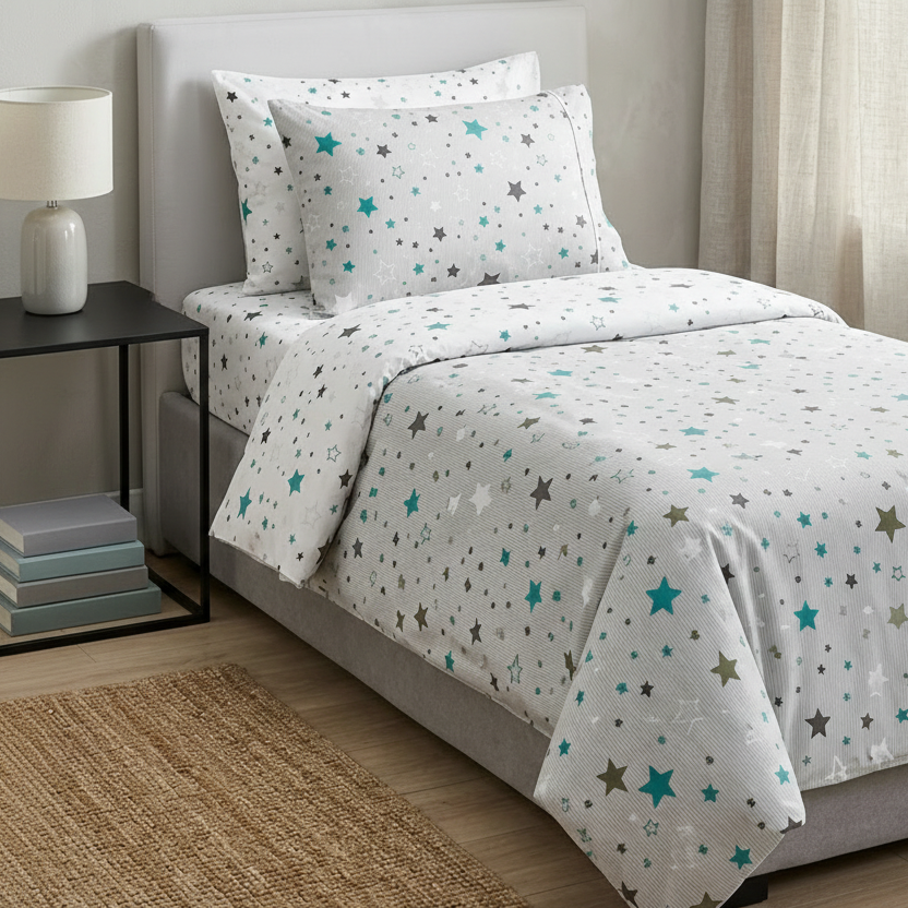 3 Pcs Kids' Premium Single Bed Sheet Set - Starry Dwelling