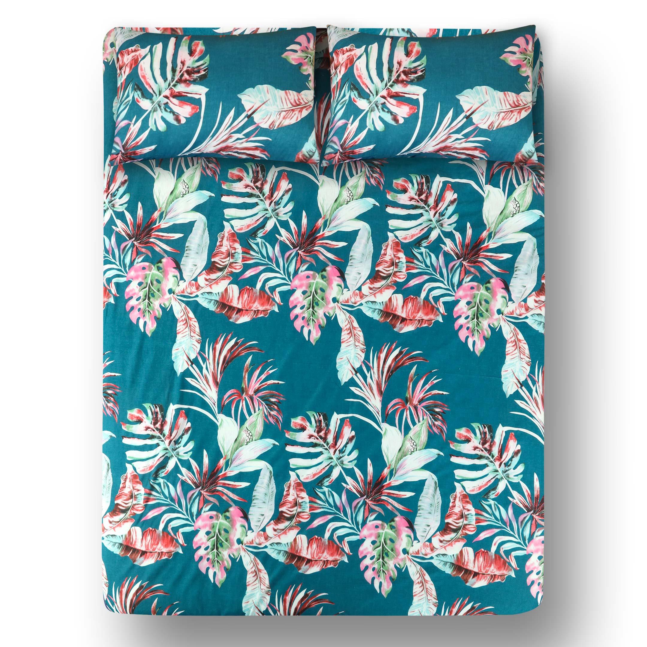 Double Cotton Bed Sheet - Tropical