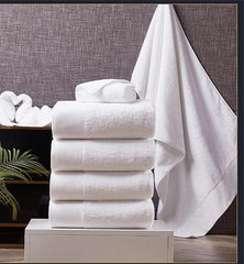 Dimond Bordered Hotel Bath Towel White