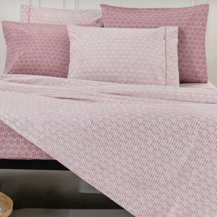 Premium 4-Piece Double Bed Sheet Set - Blush Pebble