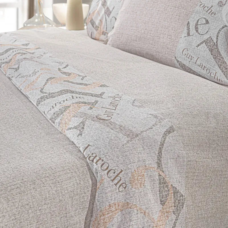 Premium Cotton Double Bed Sheet Set - Textured Verse Neutral
