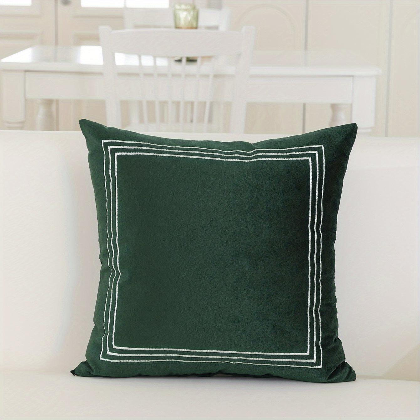 Plush Velvet Embroidery Cushion Covers - 1 Pc