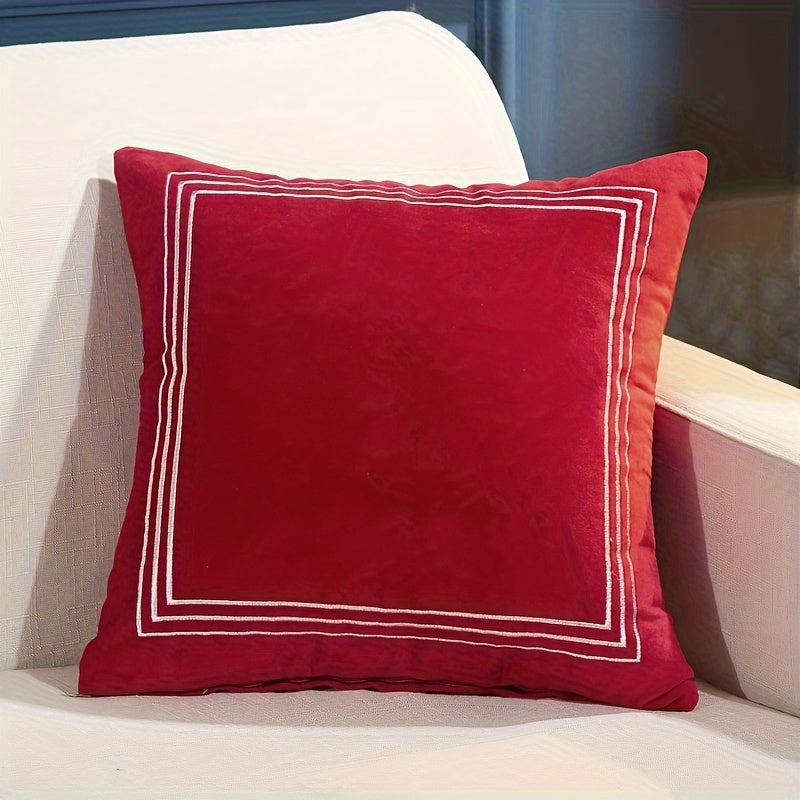 Plush Velvet Embroidery Cushion Covers - 1 Pc