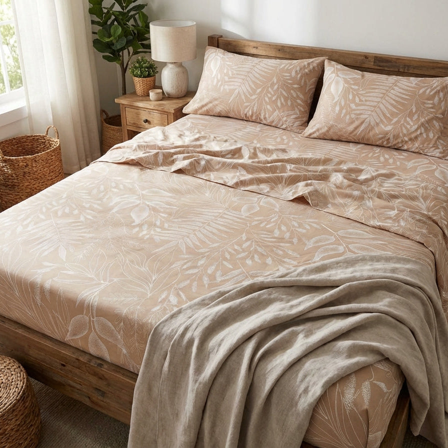 Allover Botanical Leaf - Warm Mocha