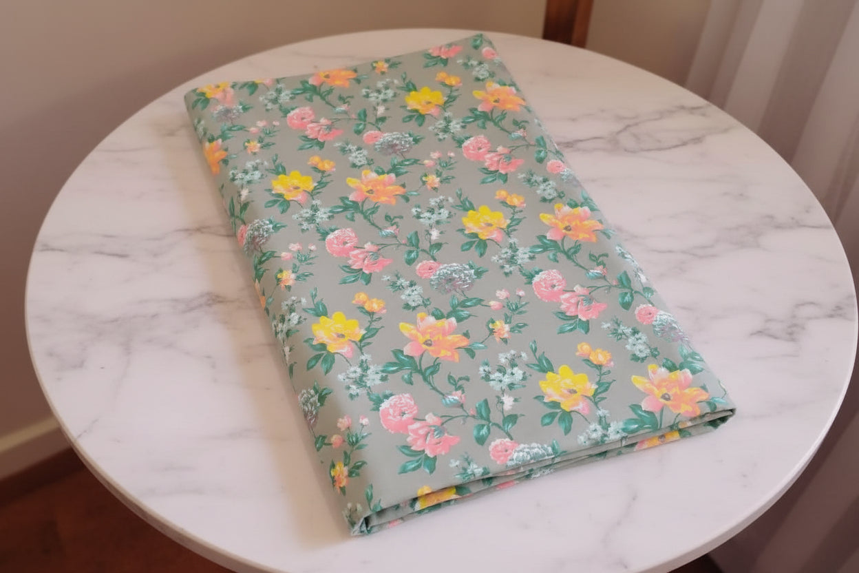 Printed Cotton Table Cover-Sage Meadow Floral