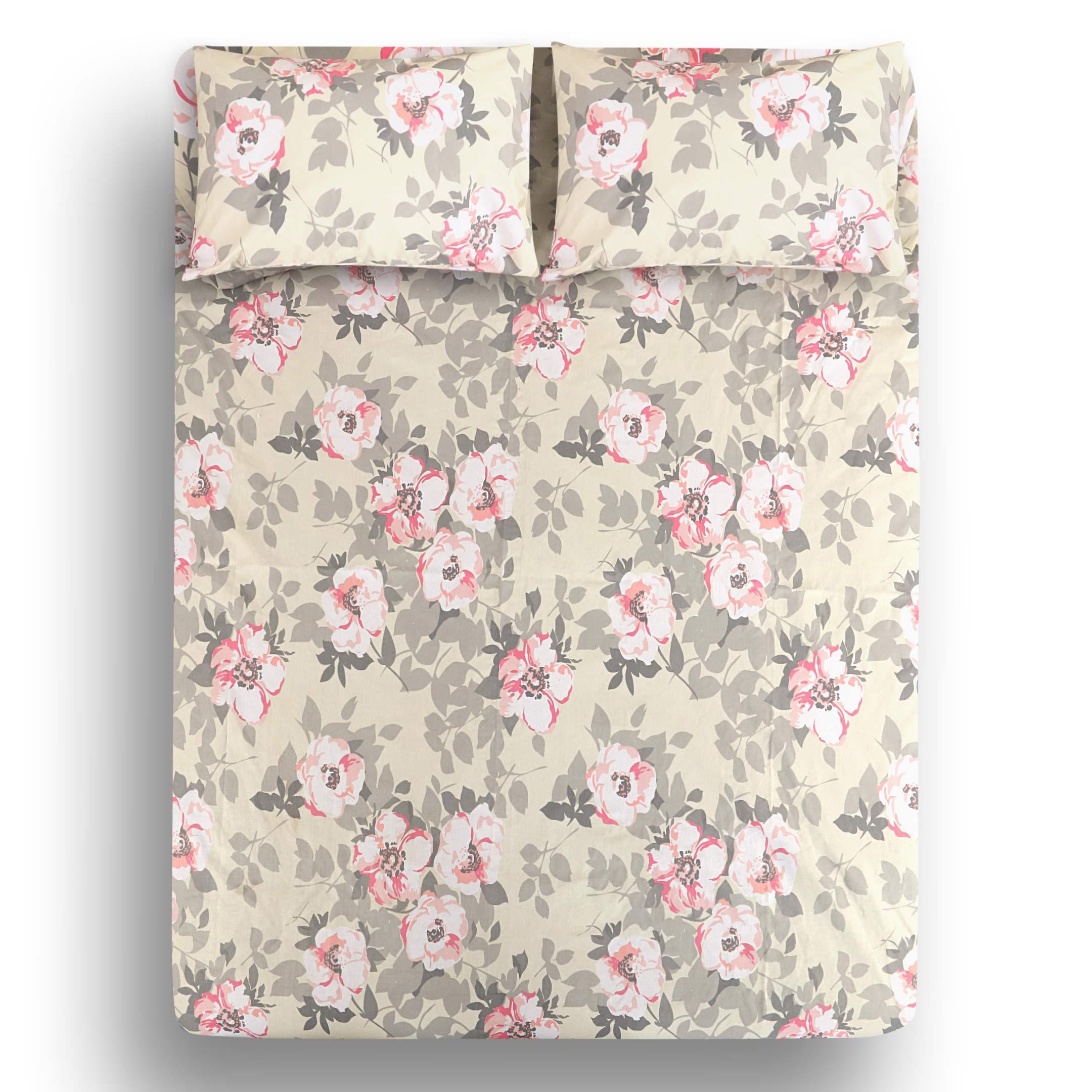 Double Cotton Bed Sheet - Blush Blossoms