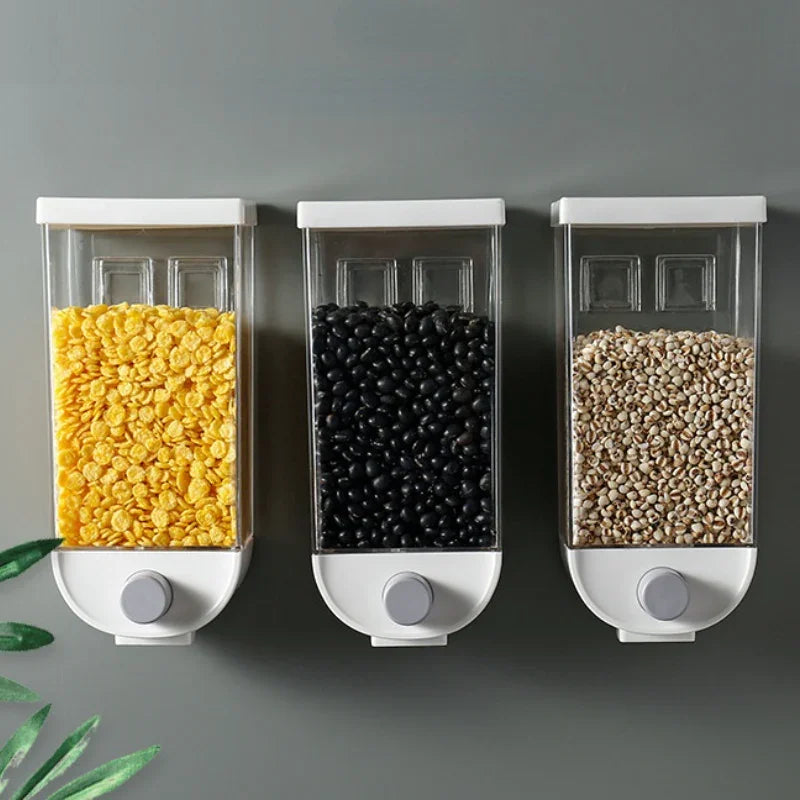 Wall Mounted Press Cereals Dispenser Grain Storage Box-Large 1.5 L – HnZ