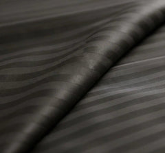 Satin Elegance Stripe Duvet Cover Set - Signature Black