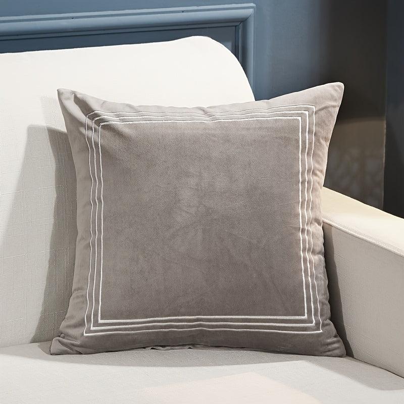 Plush Velvet Embroidery Cushion Covers - 1 Pc